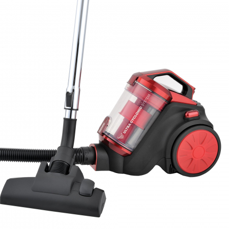 Aspiratoare - Aspirator fara sac Daewoo, 800 W, recipient colectare 1.5 litri, putere aspirare 140 W, aspiratie ciclonica, Rosu,  RCC-120R-1