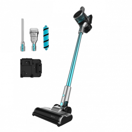 Aspiratoare - Aspirator vertical 3 in 1 Cecotec Conga Nonstop Jalisco, Putere 215W, 12 kPa, 22.2V Li-Ion, 2 perii, Autonomie 40m, Rezervor 500ml
