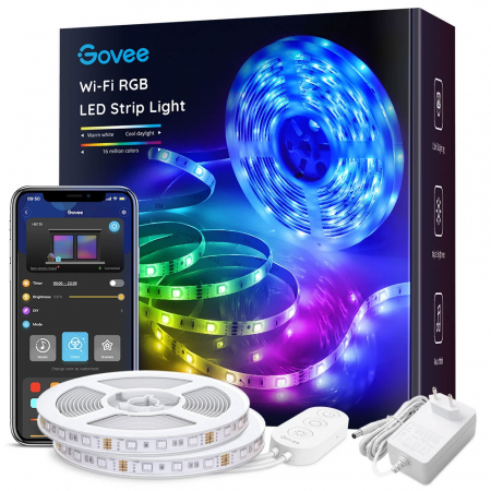 Benzi LED - Banda LED Govee H6110 RGB, Sincronizare Muzica, Wifi si Bluetooth 10m, Alexa, Google Asistant