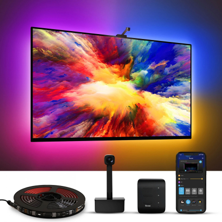 Benzi LED - Banda LED Govee TV Backlight T1 Wi-Fi RGBIC, Camera ColorSense 1080p HD