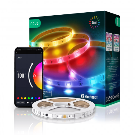Banda LED Nous RGB F6, 5m, Bluetooth, control aplicatie [4]