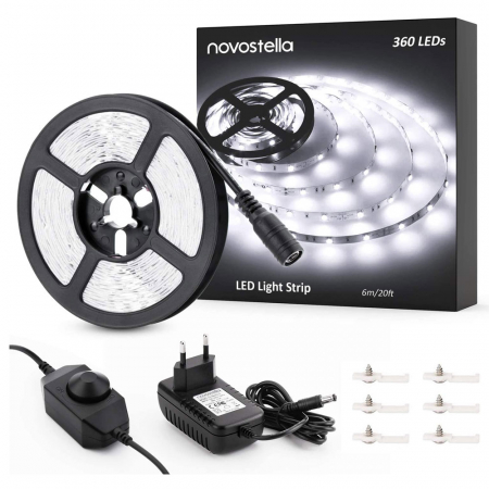 Benzi LED - Banda LED Novostella 6m, 360 Leduri Lumina alb rece, Dimmer 6000K