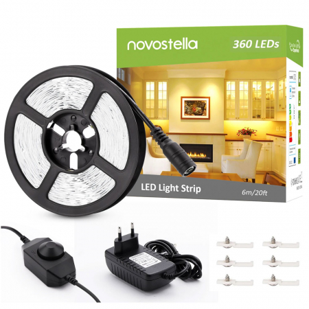 Benzi LED - Banda LED Novostella NTS01-WW-EU-NF, dimabila, lumina alba calda (3000K), 6m