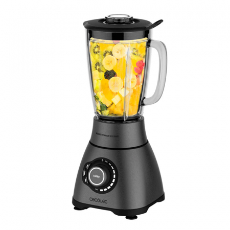 Electrocasnice - Blender Cecotec Power Black Titanium 1800 Smart, 1800 W, Zdrobire gheata, Bol sticla, Filtru pentru sucuri, 22000-rpm