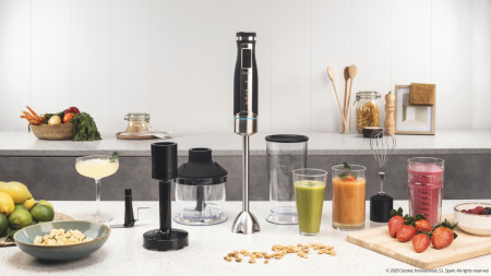 Blender de mana Cecotec PowerGear 1500 XL Mash Pro, 1500 W,  21 de viteze plus turbo, Lame cu titan, Accesorii incluse [3]