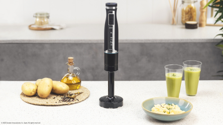 Blender de mana Cecotec PowerGear 1500 XL Mash Pro, 1500 W,  21 de viteze plus turbo, Lame cu titan, Accesorii incluse [2]