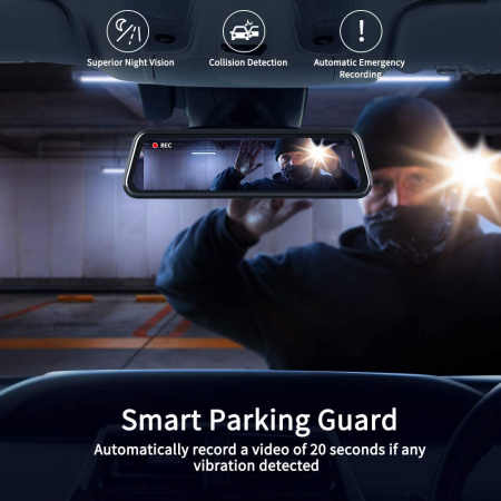 Camera auto DVR Dubla Oglinda VanTop H610, 2.5K, Bord si Spate, Touch-Screen, Unghi 160 grade, Senzor Sony IMX 335, G Senzor, Display 10   IPS [3]