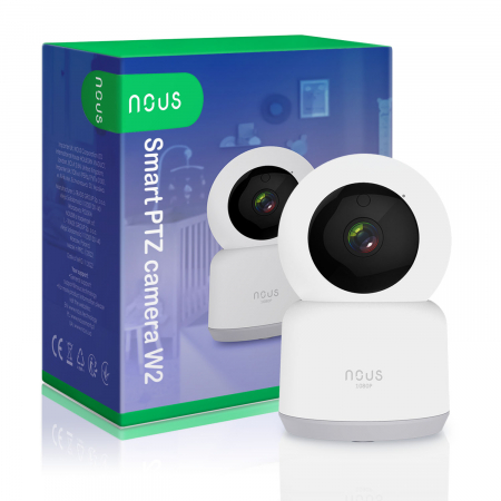 Casa si Gospodarie - Camera de supraveghere IP WIFI NOUS W2 Smart, Interior, Full HD, 2MP, Detectare micare, Night vison, Rotire