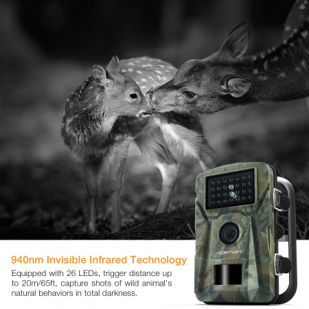 Camera de vanatoare Apeman H45 senzor de miscare , 16 MP, full HD, 2.4   LCD , 940nm, night vision , 26 senzori infrarosu [1]