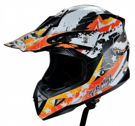 Timp liber - Casca moto / ATV integrala HECHT 53915, design mozaic, portocaliu, marimea XS (53-54 cm)