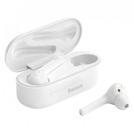 Casti - Casti audio In-Ear Baseus W07, True Wireless, Bluetooth 5.0,  TWS, alb
