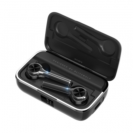 Casti - Casti Bluetooth 5.0  True Wireless Blitzwolf BW-FYE6, TWS, Dual Dynamic Driver, timp mare de functionare