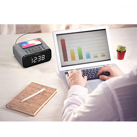 Ceas cu Radio FM VAVA 5 in 1, Boxa Bluetooth, Incarcator Wifi [1]