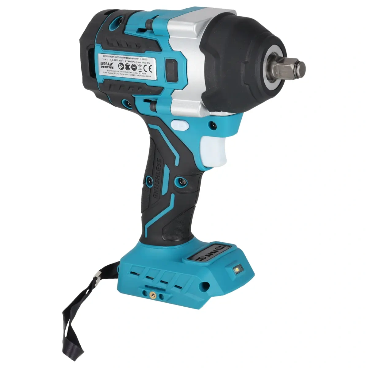 Cheie cu impact fără perii, pe acumulator, 850/1100Nm DEDRA SAS+ALL DED7166, prindere 1/2", 18V [1]