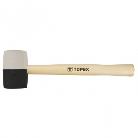 Scule de mana - Ciocan cauciuc 58 mm, 450 g, negru si alb 02A354 TOPEX