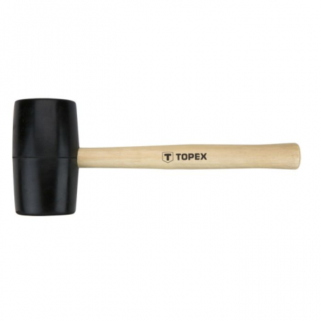 Scule de mana - Ciocan cauciuc 63 mm, 680 g, maner lemn 02A345 TOPEX