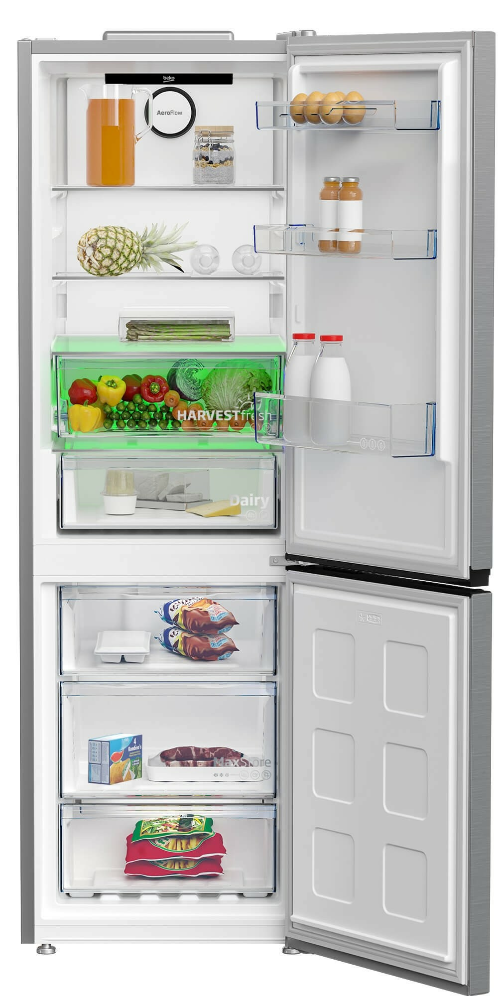 Combina frigorifica Beko B3RCNA364HXB1, No Frost, 316 L, 186.5 H, Clasa E, Metal Look [3]