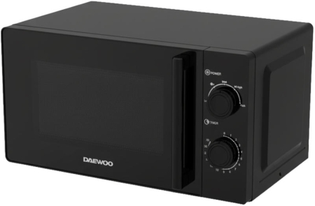 Cuptor cu microunde Daewoo KOR-6M20BK, control mecanic, 20 litri, putere 700 W, 5 niveluri de putere, farfurie interioara de 24,5 cm, Negru [1]