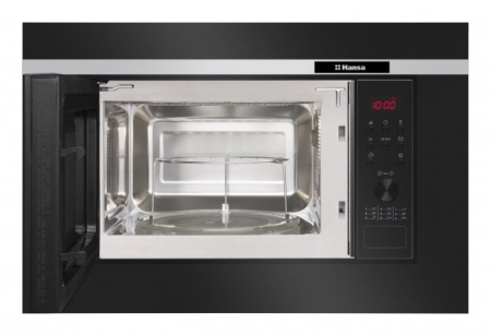Cuptor cu microunde incorporabil Hansa AMG20BFH, 20 L, display, 700 W, grill, 7 nivele putere, 9 programe, decongelare, ChildLock, sticla neagra [1]