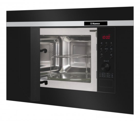 Cuptor cu microunde incorporabil Hansa AMG20BFH, 20 L, display, 700 W, grill, 7 nivele putere, 9 programe, decongelare, ChildLock, sticla neagra [2]
