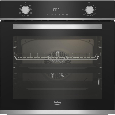 Electrocasnice - Cuptor incorporabil Beko BBIM13300XM, 72 L, 8 functii de gatire, Grill, Autocuratare catalitica, Display LED, Clasa A, Negru/inox