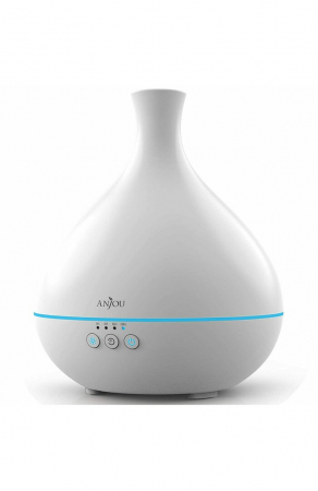Aromaterapie si Beauty - Difuzor aroma cu Ultrasunete Anjou AJ-AD012, 500ml, LED, oprire automata - Alb