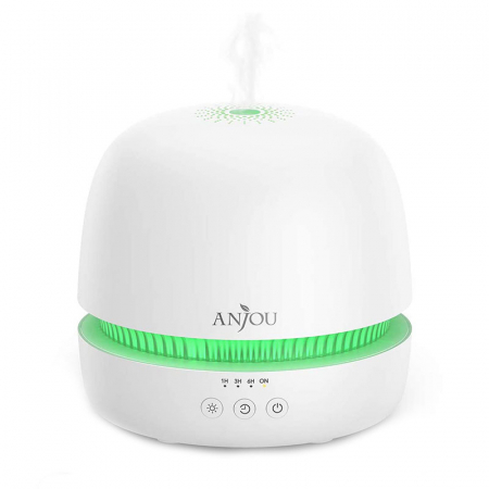 Aromaterapie si Beauty - Difuzor aroma terapie Anjou AJ-ADA019, 300ml, LED 7 culori, BPA free, oprire automata