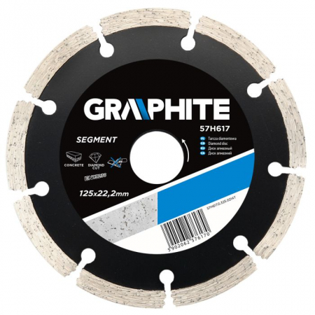 Accesorii scule electrice - Disc diamantat 125x22mm, segmentat, pt zidarie 57H617 GRAPHITE