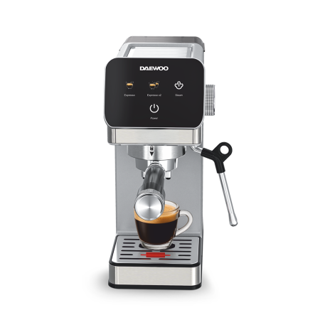 Espressor Manual Daewoo DCME1350, 1350 W, pompa ULKA 20 Bari, rezervor apa 1.2L, sistem precis de control al temperaturii PID, Argintiu [1]