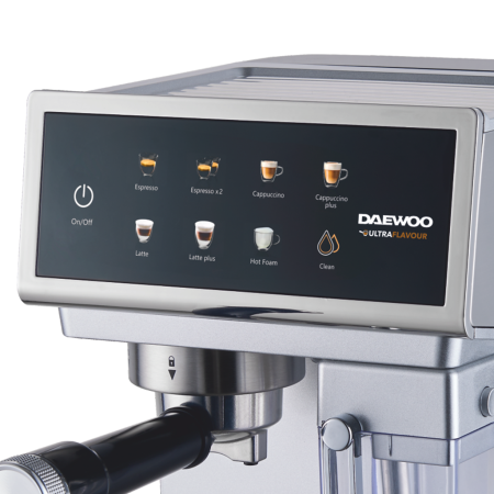 Espressor Manual Daewoo DCMM1350, 1350 W, pompa ULKA 20 Bari, rezervor apa 1.6L, recipient lapte 500 ml detasabil, Argintiu [2]