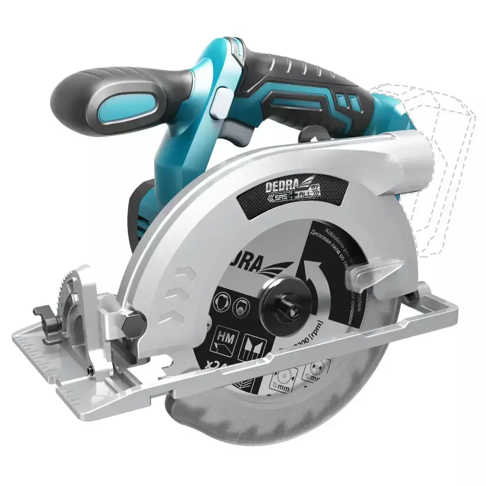 Fierastrau Circular - Fierestrău circular de mana cu acumulator 18V, 165mm, 4200 RPM, DEDRA SAS+ALL DED7064
