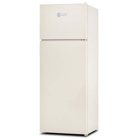 Electrocasnice Mari - Frigider cu doua usi LDK LF-220EB, Capacitate 213 l, Less Frost, Termostat ajustabil, Iluminare LED, H 144 cm, Bej