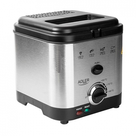 Friteuza Adler AD 4911, 1.5 L, 900W, temperatura ajustabila 150-190  C, Argintiu [3]