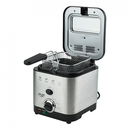Electrocasnice - Friteuza Adler AD 4911, 1.5 L, 900W, temperatura ajustabila 150-190  C, Argintiu