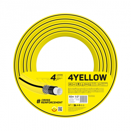 Grădină - Furtun pentru gradina Cellfast 4YELLOW 1 2  , 50m, 4 straturi, protectie UV, antirasucire