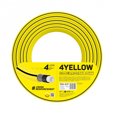 Grădină - Furtun pentru gradina Cellfast 4YELLOW 3 4  , 50m, 4 straturi, protectie UV, antirasucire