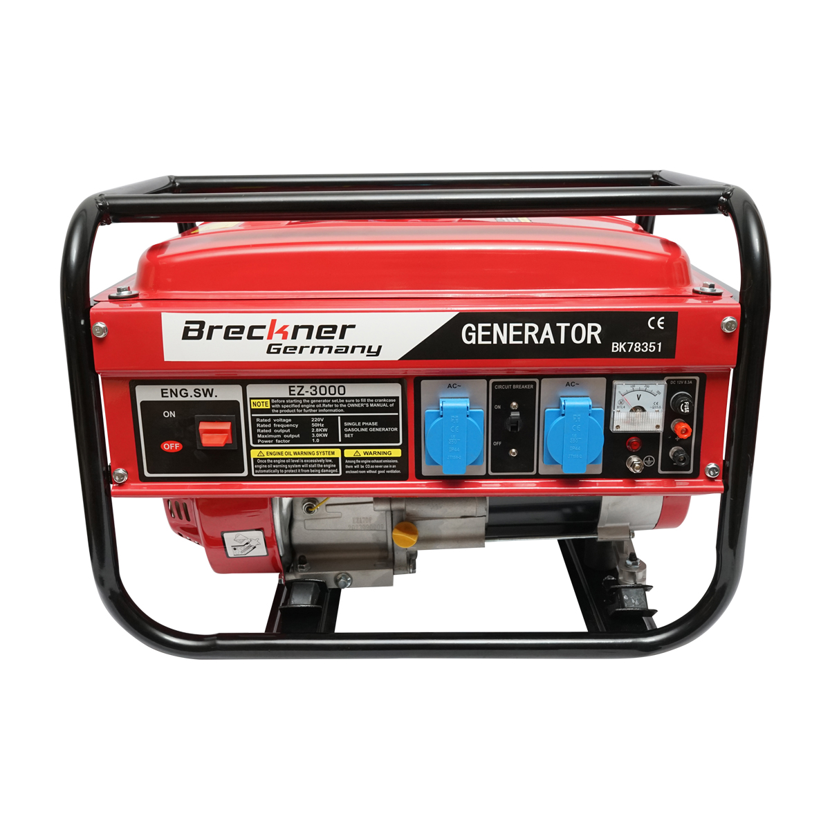 Generatoare - Generator electric pe benzina 220V/50Hz putere maxima 3.0 kW, AVR, Breckner Germany BK87730