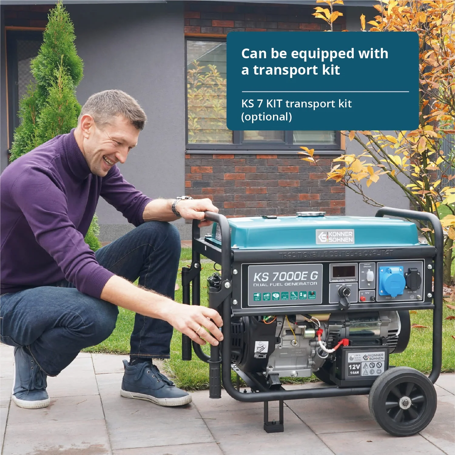 Generator pe gaz/benzina, 5,5 kW, Könner & Söhnen, KS 7000E G [7]