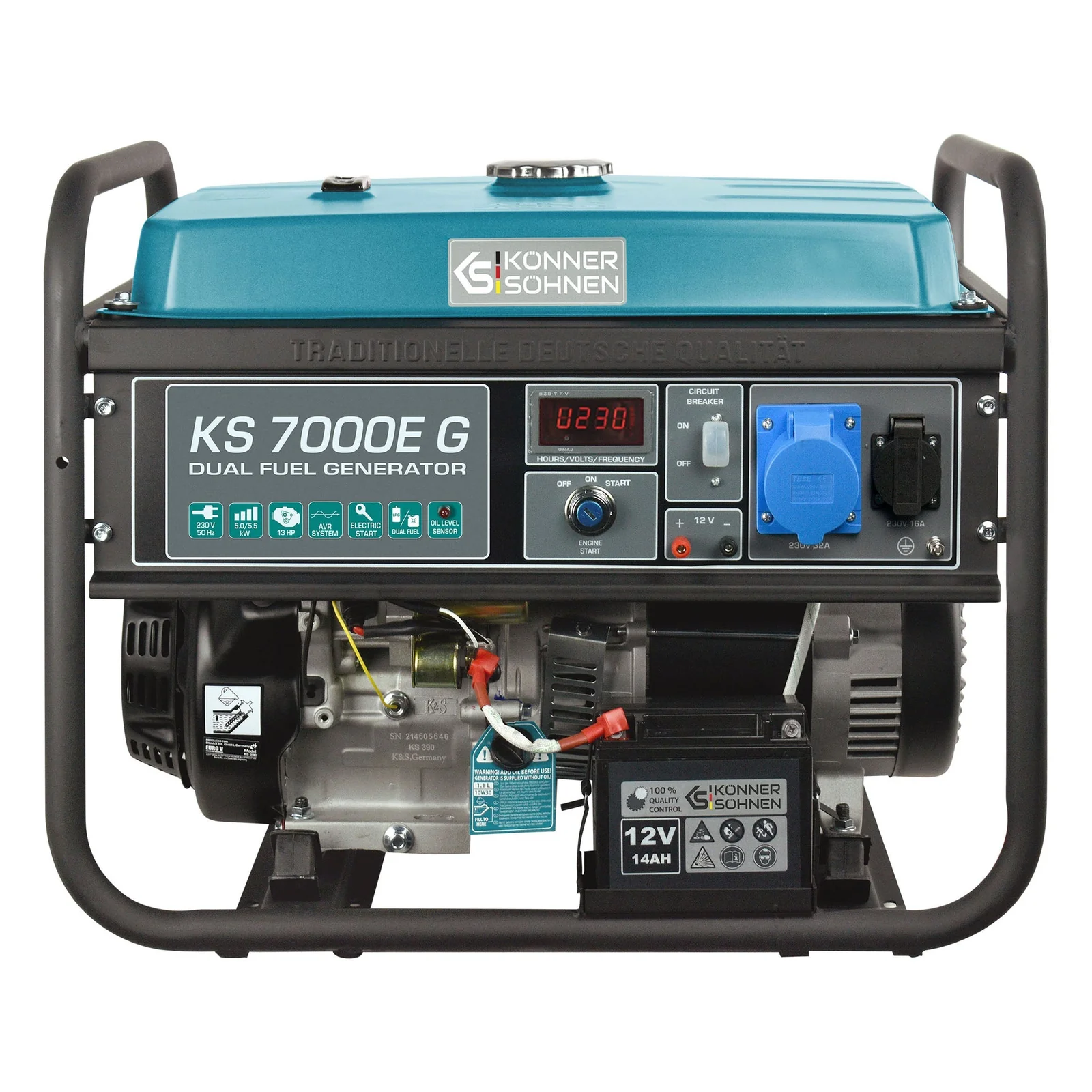 Generator pe gaz/benzina, 5,5 kW, Könner & Söhnen, KS 7000E G [12]