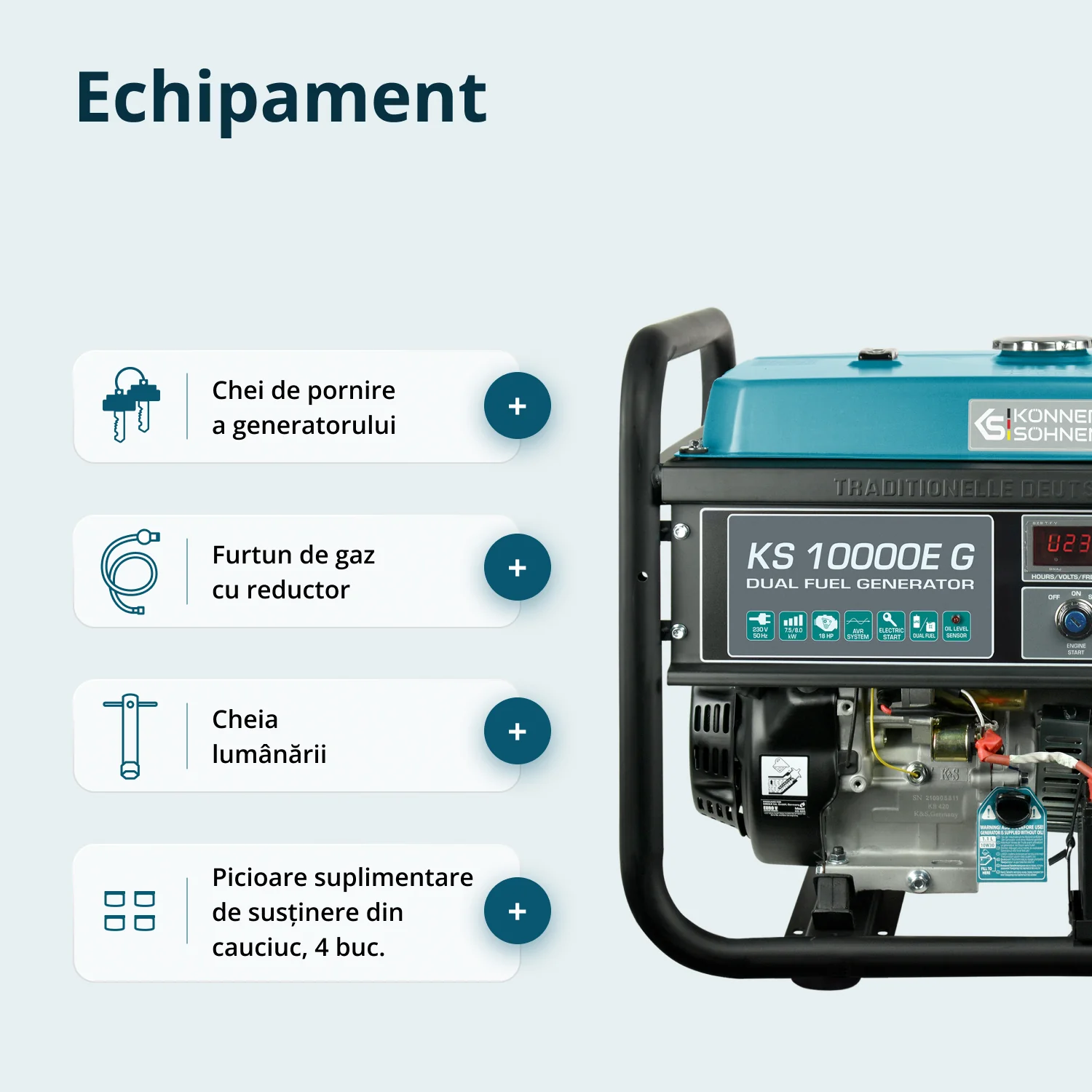 Generator pe gaz/benzina, 8 kW,  Könner & Söhnen, KS 10000E G [8]