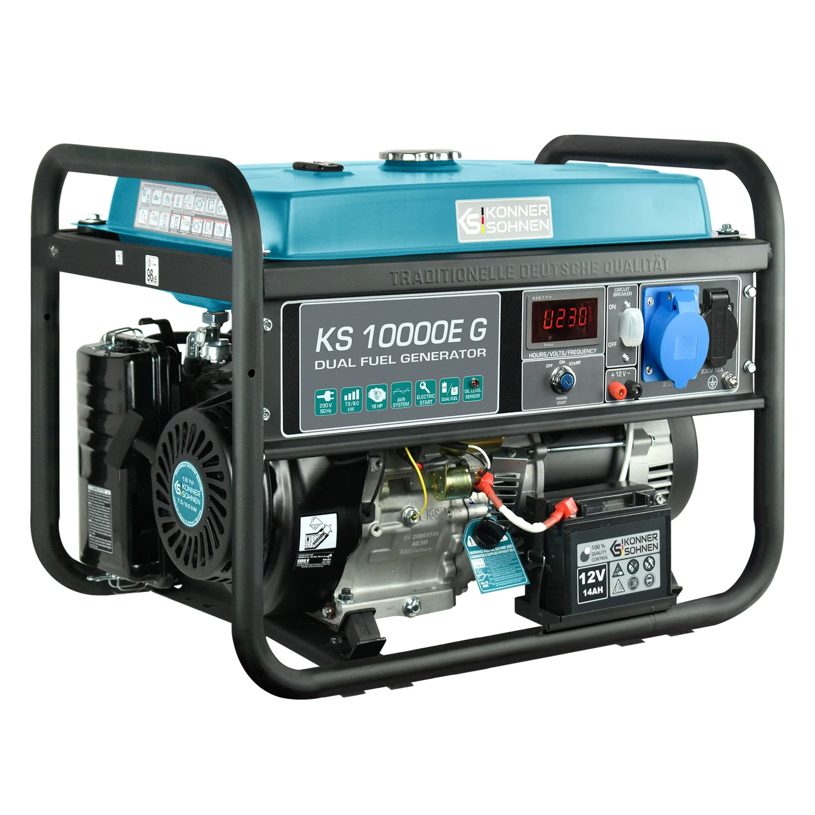 Generator pe gaz/benzina, 8 kW,  Könner & Söhnen, KS 10000E G [12]