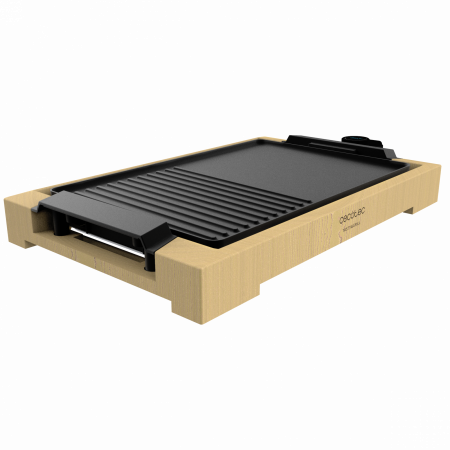 Electrocasnice - Gratar electric Cecotec TastyGrill 2000 Bamboo, 2000W, cadru din bambus, termostat reglabil