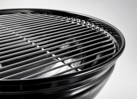 Gratar rotund, din otel, cu suport cromat, tava din inox, 43x37cm, negru [4]