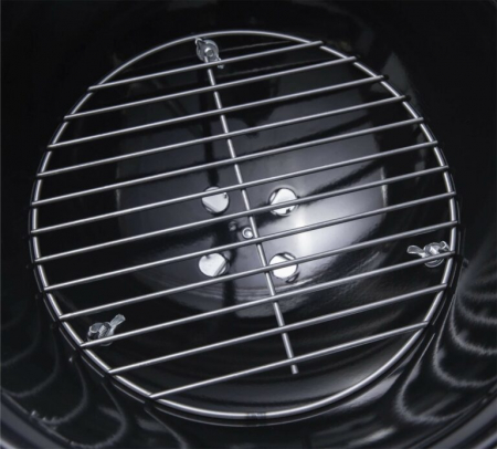 Gratar rotund, din otel, cu suport cromat, tava din inox, 43x37cm, negru [5]