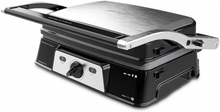 Electrocasnice - Grill 2 in 1, Rock nGrill, Cecotec 1500 TakeClean, 1500W, regulator de putere, piatra antiaderenta, gratar electric si aparat de facut sandvisuri - Resigilat