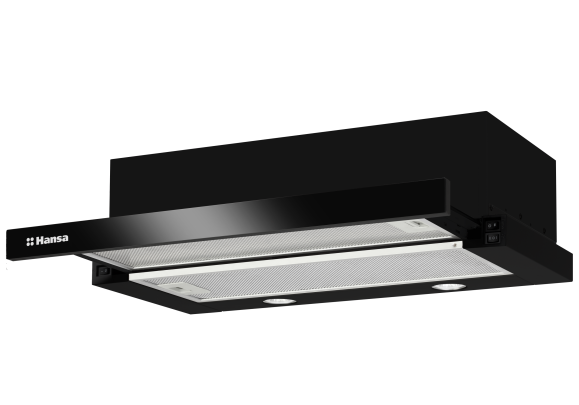 Electrocasnice - Hota telescopica Hansa OTP6243BGH, Capacitate de absorbire 389 m3/h, Iluminare LED, 3 trepte, Negru