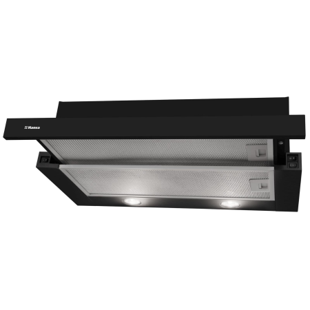 Electrocasnice - Hota telescopica Hansa OTP6243BH, 60 cm, 270 m3/h, 1 motor, 2 filtre aluminiu, 3 trepte, iluminare LED, negru