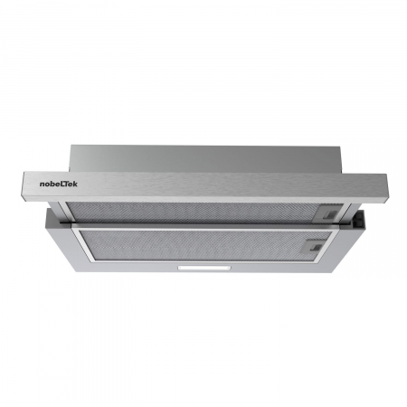 Casa si Gospodarie - Hota telescopica NobelTek NHO-T6001MX, 1 motor, 2 filtre aluminiu, lampa led, 500m3, 2 trepte de putere, front Inox, culoare Silver
