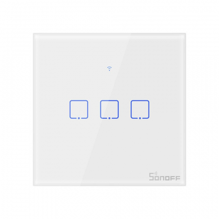 Casa si Gospodarie - Intrerupator Smart  cu Touch  Sonoff T0 EU TX , WiFi, (3 canale)
