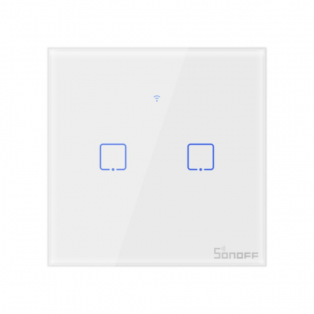 Casa si Gospodarie - Intrerupator Smart  cu Touch Wifi + RF 433 Sonoff T1 EU TX, 2 canale